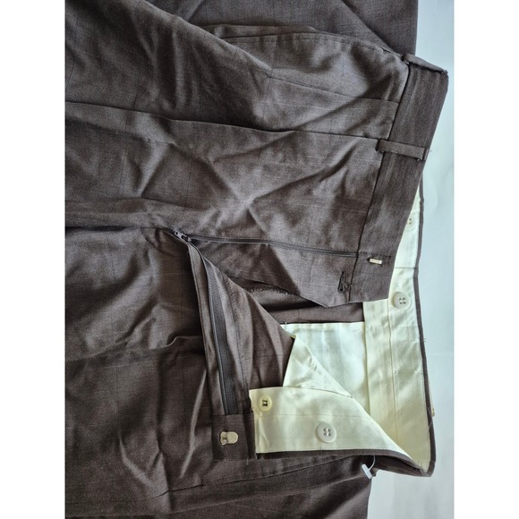 Polo University Club by Ralph Lauren Brown Pinstripe Worsted Wool Dress Pants 33 - Picture 4 of 6